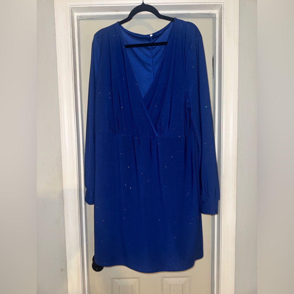Chic Long Sleeve Blue Dress